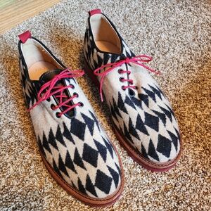 Super Rare Handmade Boho Wool Oxford Loafers - Size 10.5